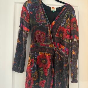 FARM Rio Mixed Scarves Wrap Dress